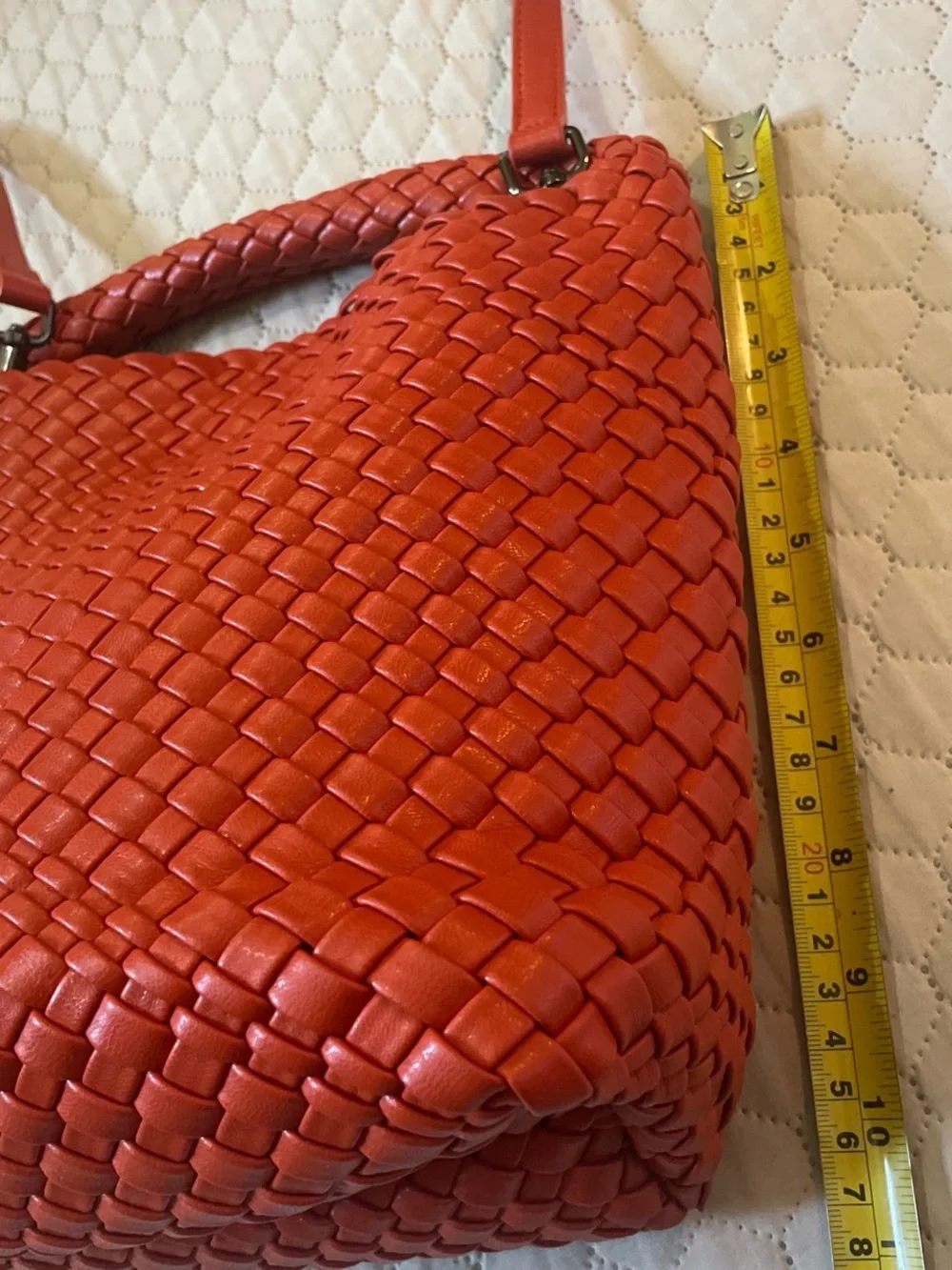 Braided Hobo Bag in Terracotta Red